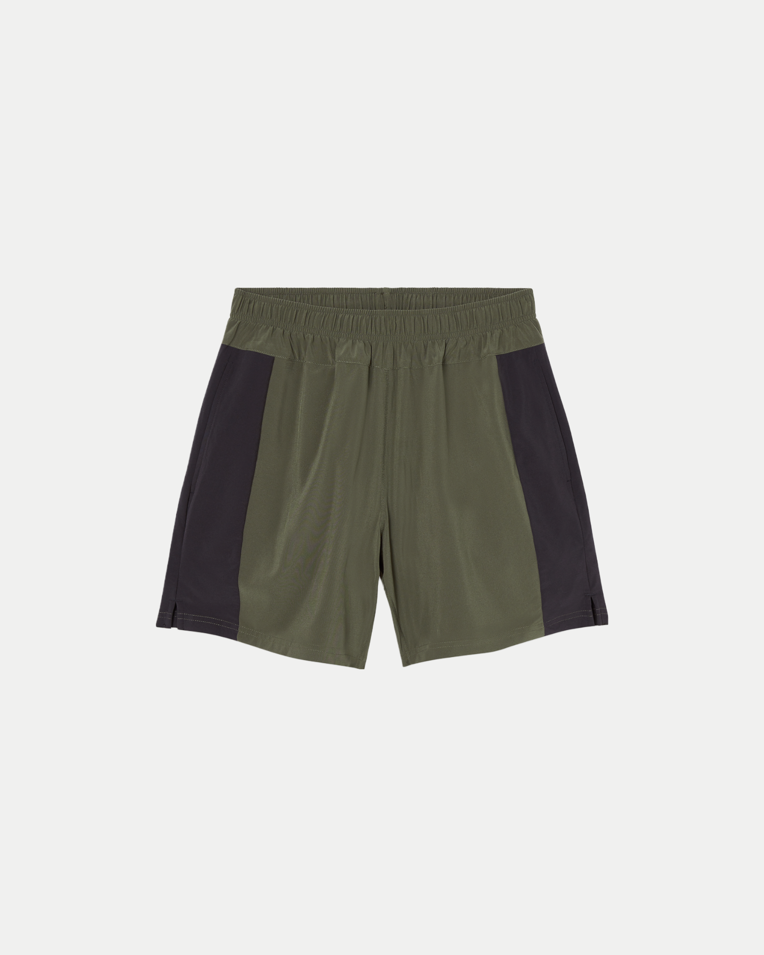 Men's 7 inch lined training short in army green/black
