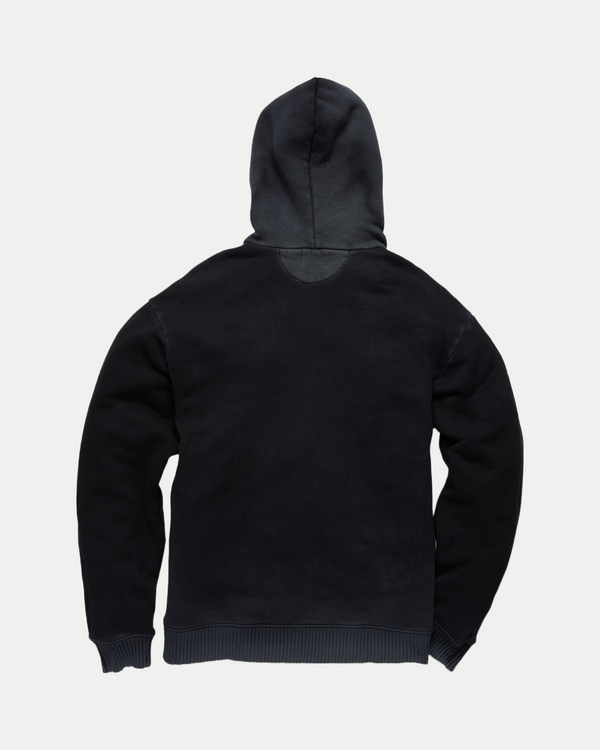  Men's 100% cotton pullover hoodie in vintage black.