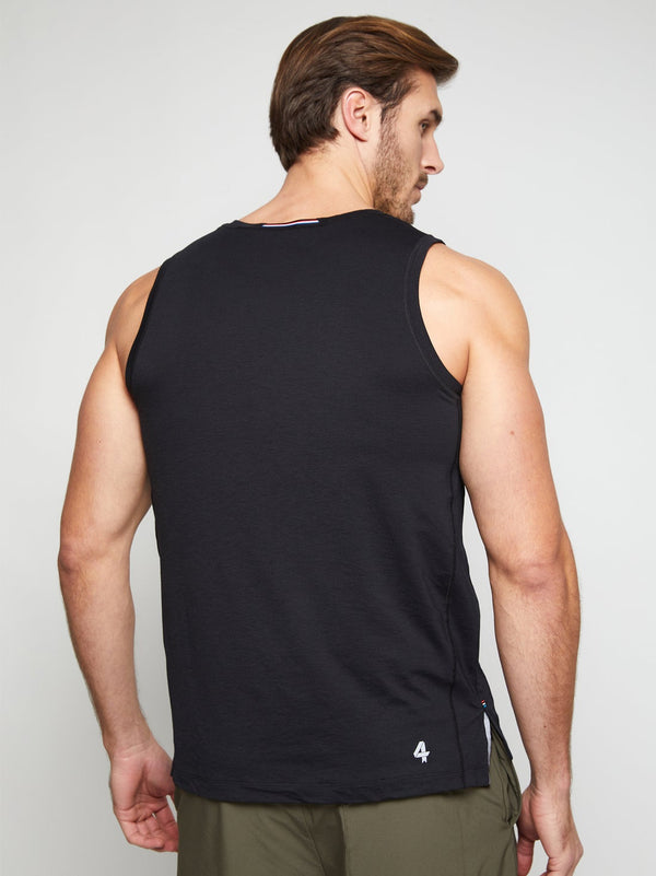 Men's fitness moisture-wicking tank top in black