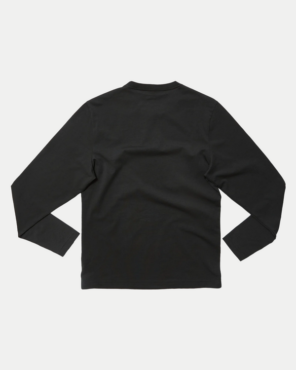 Mens long sleeve sustainable crewneck t-shirt in black 