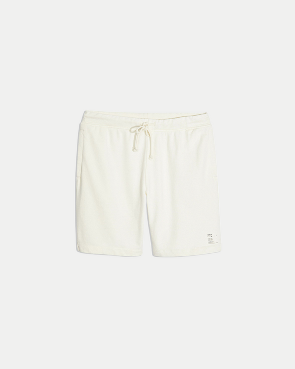 Men's 6 inch cotton shorts in off white. Easy, everyday casual short
