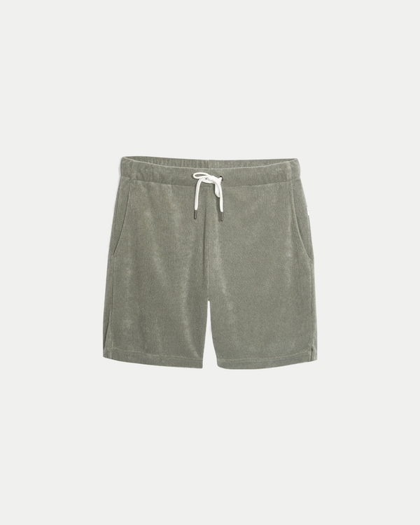 Men's 8 inch ultra soft towel terry short in color sage