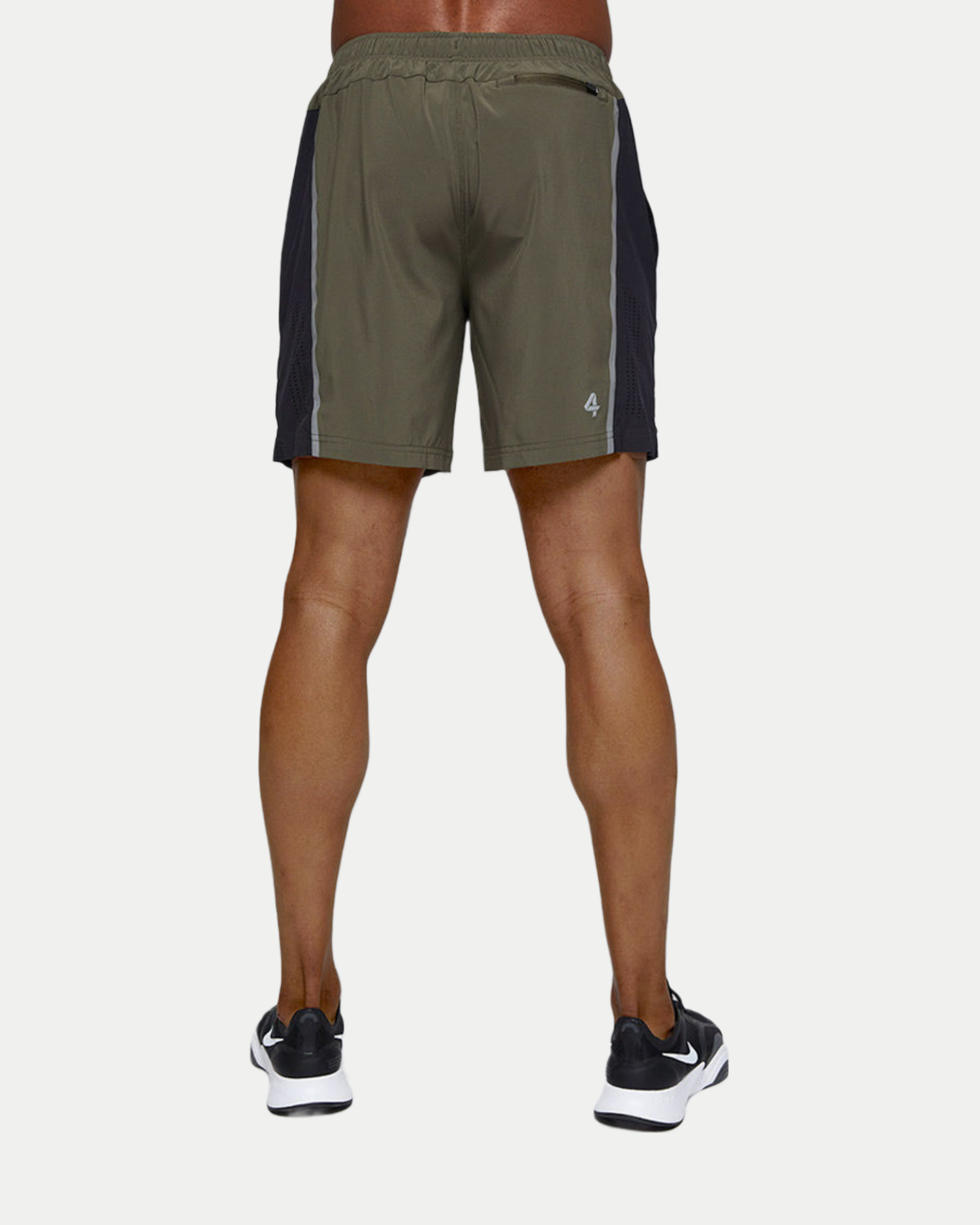 Men's 7 inch lined training short in army green/black