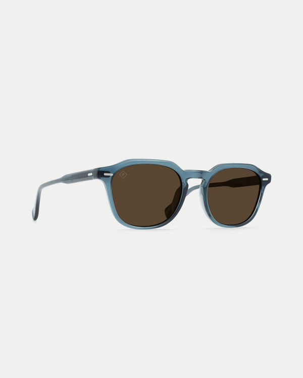 Men's lightweight polarized sunglasses with strong angles made of zyl acetate in absinthe blue/brown.