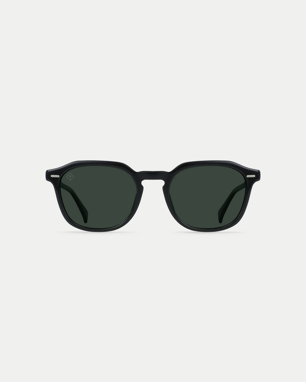 Men's lightweight polarized sunglasses with strong angles made of zyl acetate in crystal black/green.