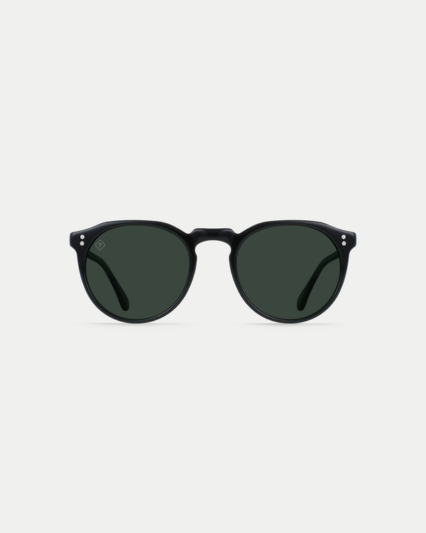  Men's polarized sunglasses inspired by retro round sunglasses in crystal black/green with 100% UVA/UVB protection.