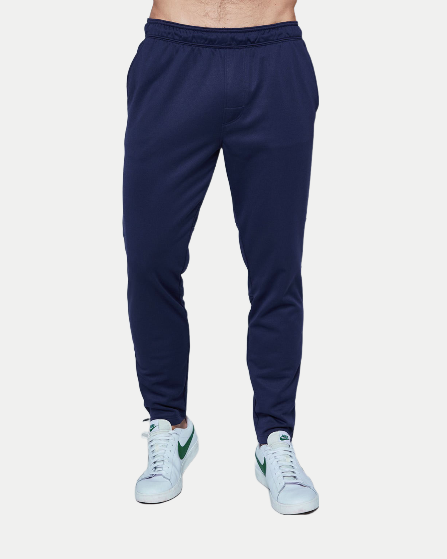 Men's soft athletic track pants in navy blue