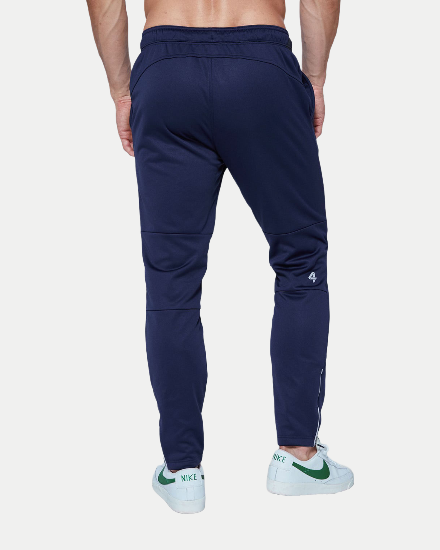 Men's soft athletic track pants in navy blue