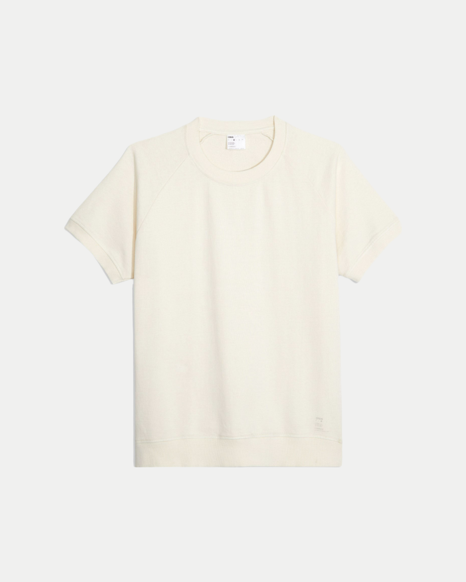 Men's crewneck short sleeve sweatshirt in off-white