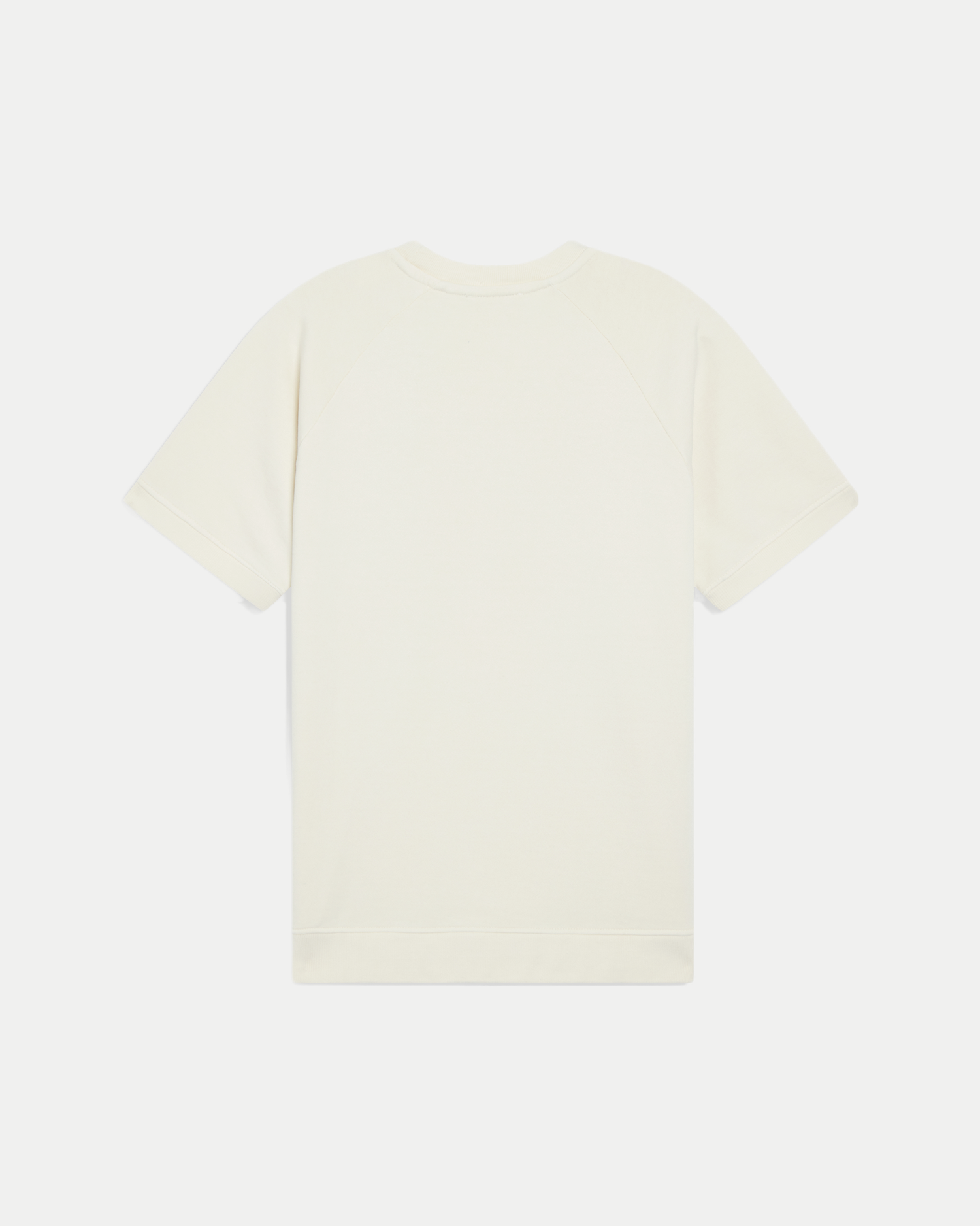 Men's crewneck short sleeve sweatshirt in off white