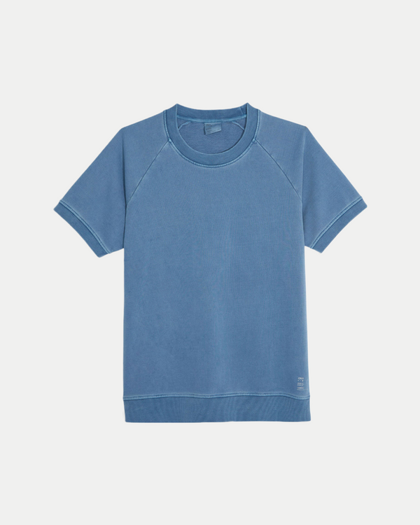 Men's crewneck short sleeve sweatshirt in blue