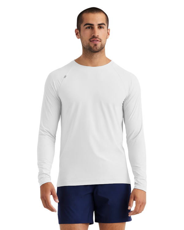 Men's long sleeve performance t-shirt in white