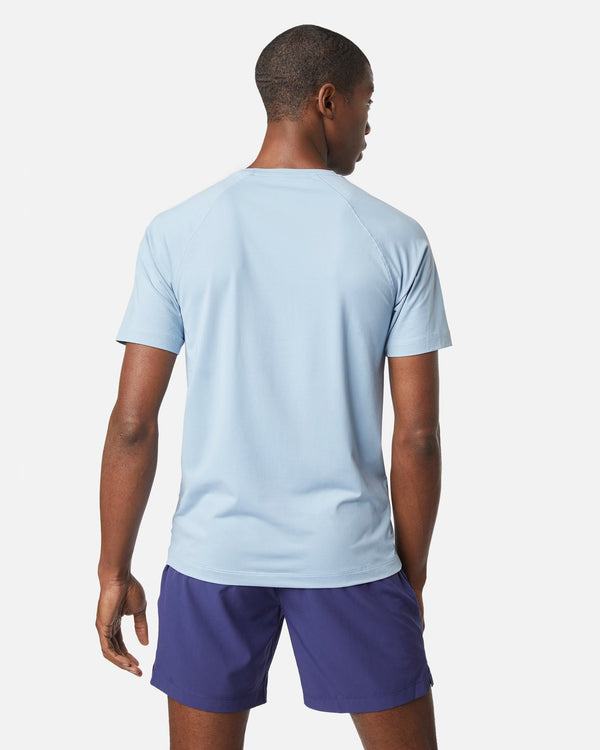 Men's performance/work out crewneck shirt in sky blue