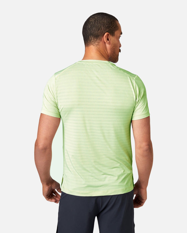 Men's running crewneck t-shirt in color tomatillo