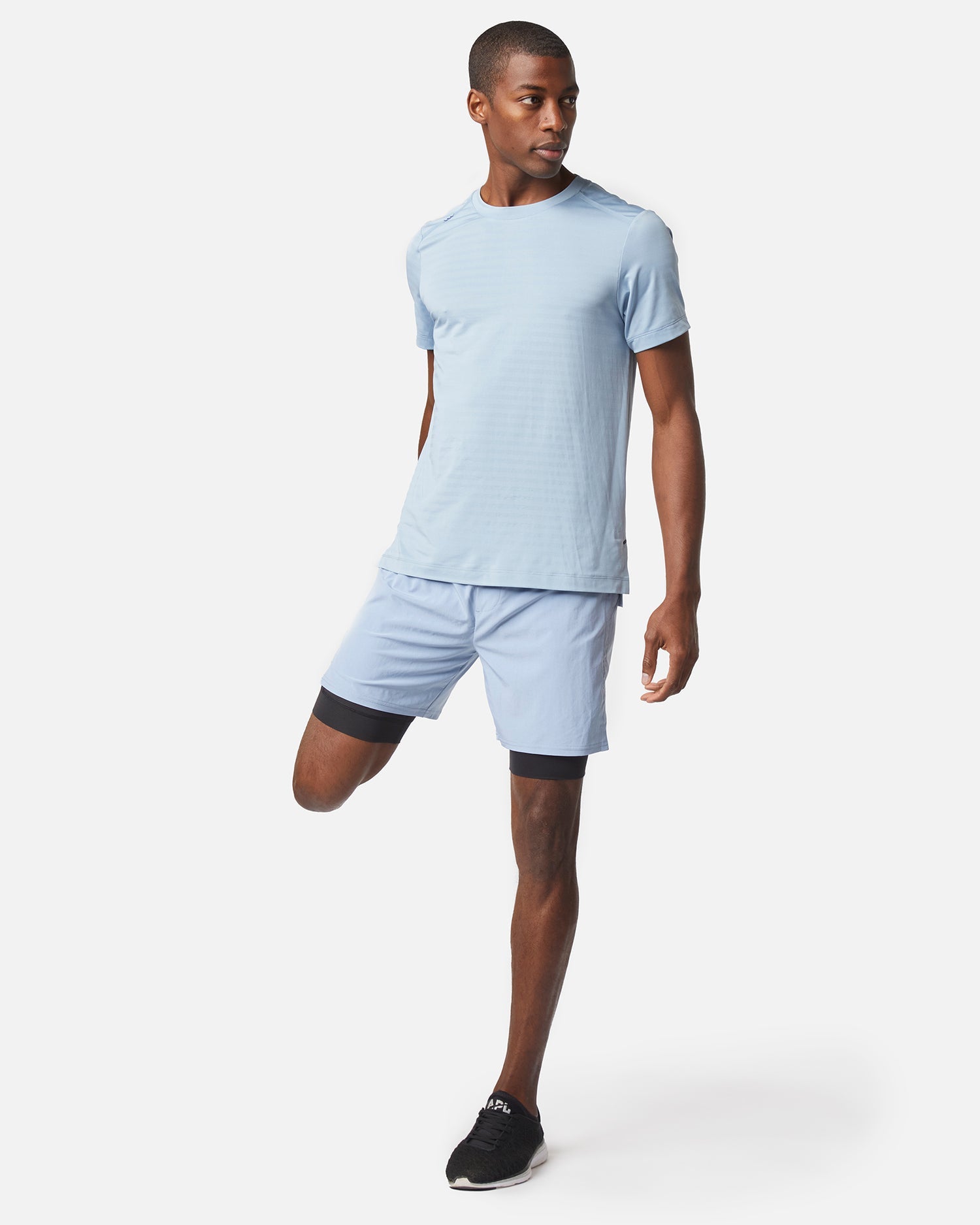 Men's performance/work out crewneck shirt in sky blue