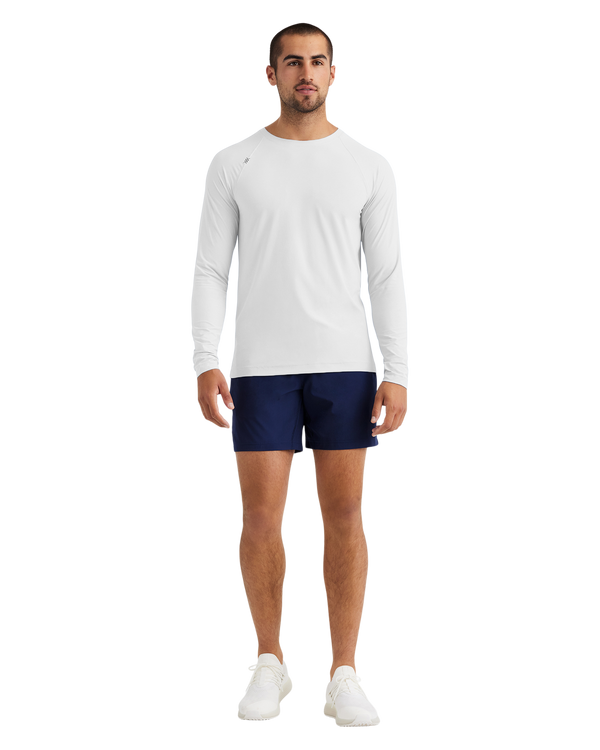 Men's long sleeve performance t-shirt in white