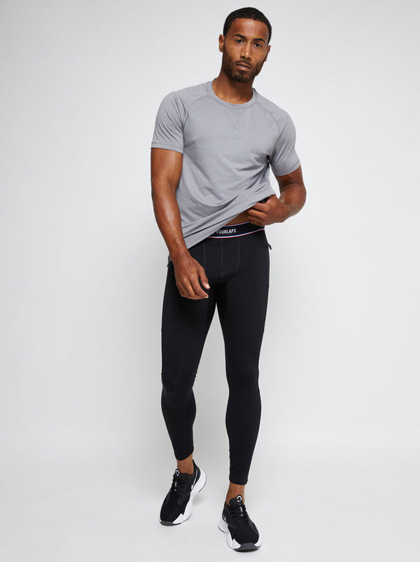 Men's performance tight with 4-way stretch in black