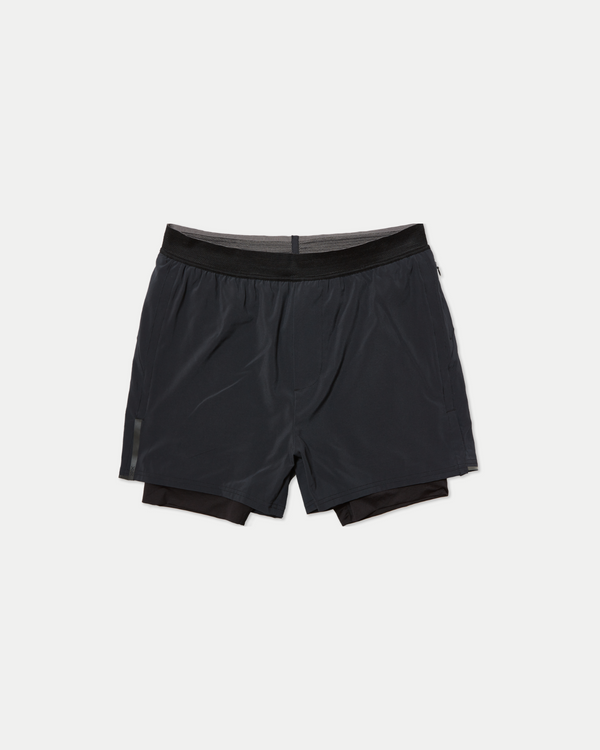 Men's 4 inch lined work out short in black