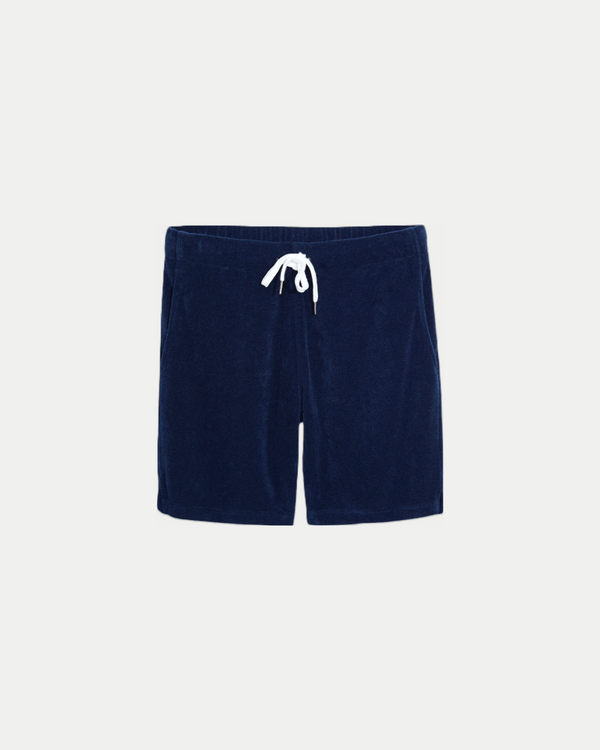 Men's 8 inch ultra soft towel terry short in navy blue