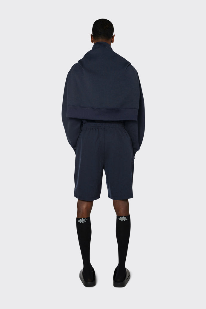 Men's 8 inch casual track style sweat short in navy blue