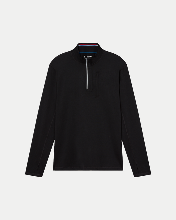 Men's activewear quarter zip shirt in black
