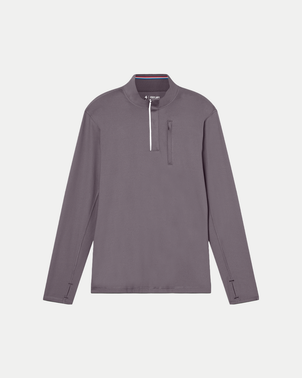 Men's active quarter zip shirt in charcoal gray