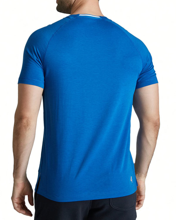 Men's performance moisture-wicking t-shirt in royal blue