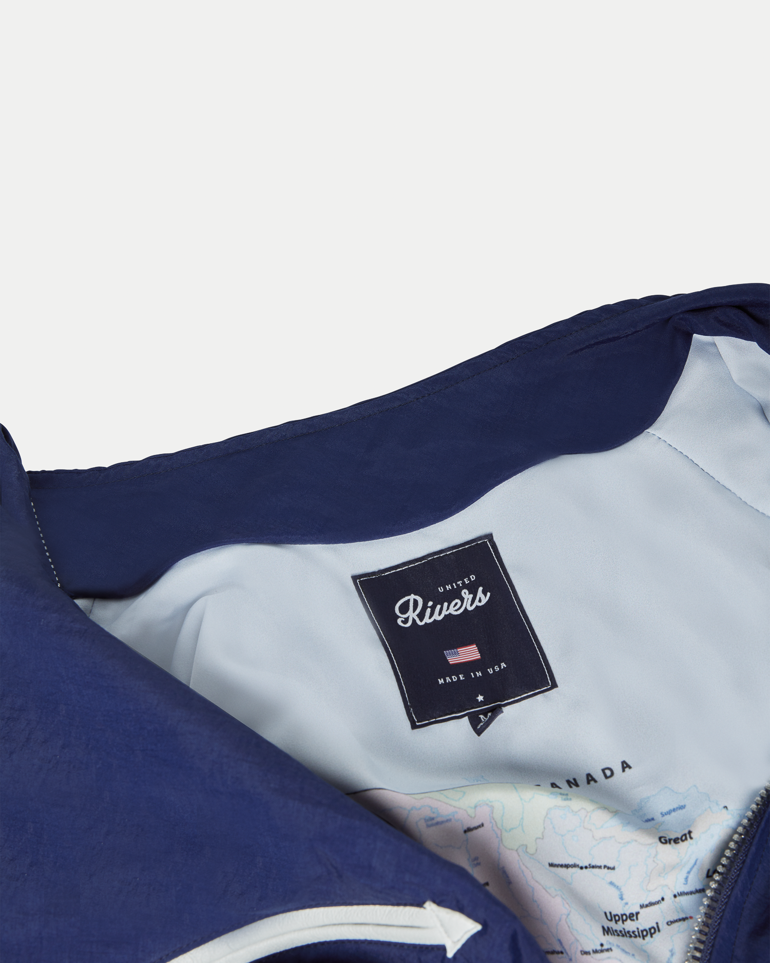 Men's slim fit tracksuit jacket with mixed materials in multi-blue.