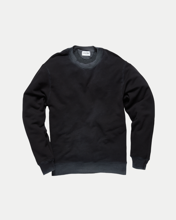 Men's cotton relaxed fit crewneck sweatshirt in vintage black
