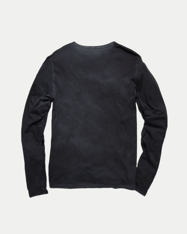 Men's ultra soft classic crewneck long sleeve shirt in vintage black.