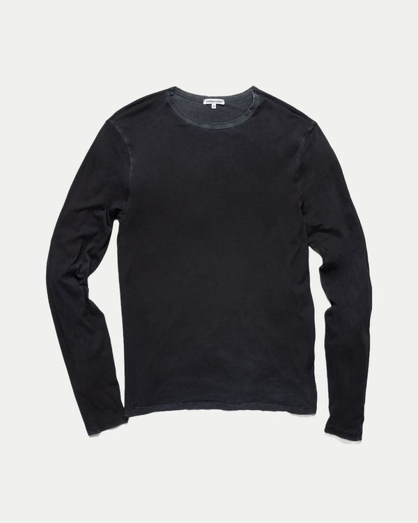 Men's ultra soft classic crewneck long sleeve shirt in vintage black