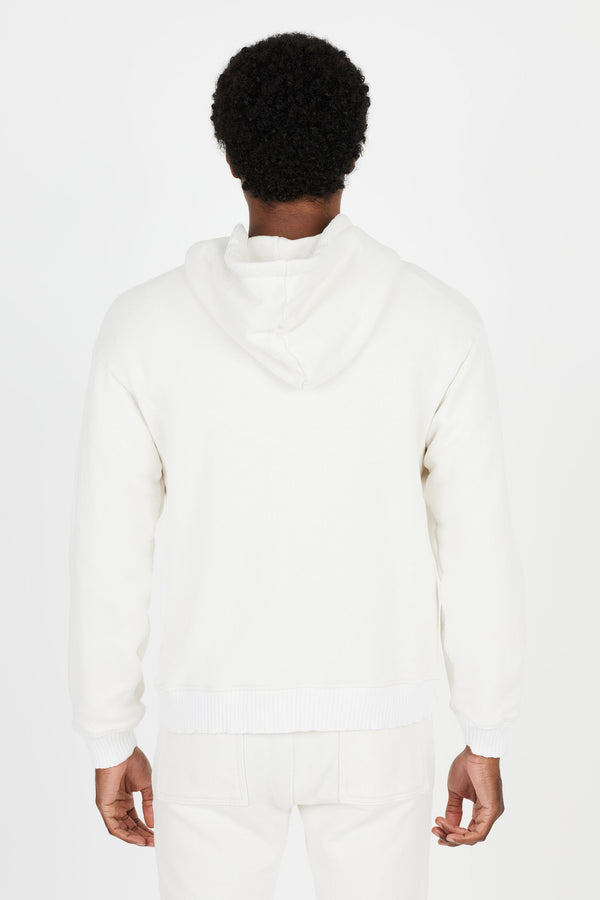Men's 100% cotton over sized hoodie in color bone.