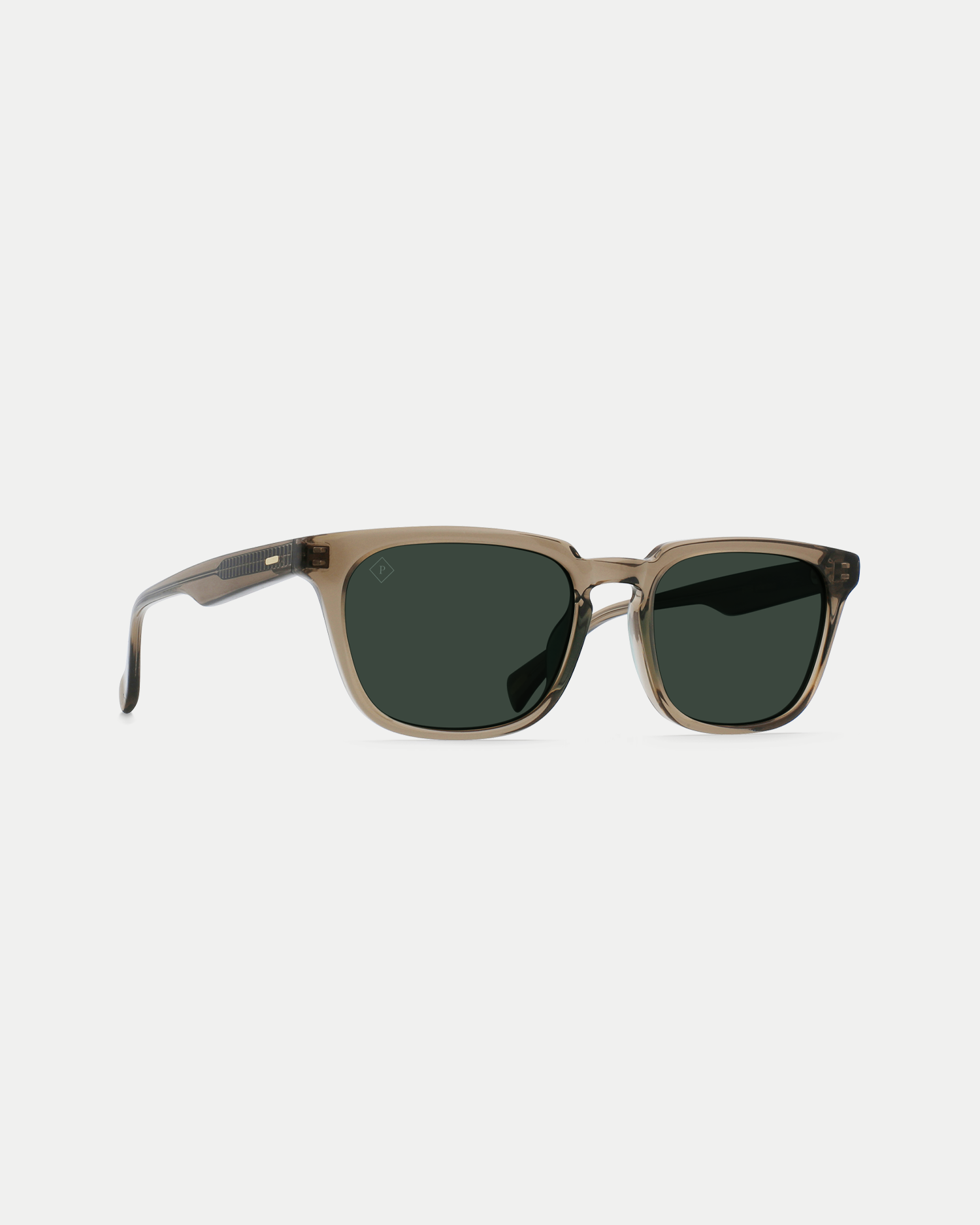 Men's modern, timeless polarized sunglasses with strong angles and 100% UVA/UVB protection in grey/green.