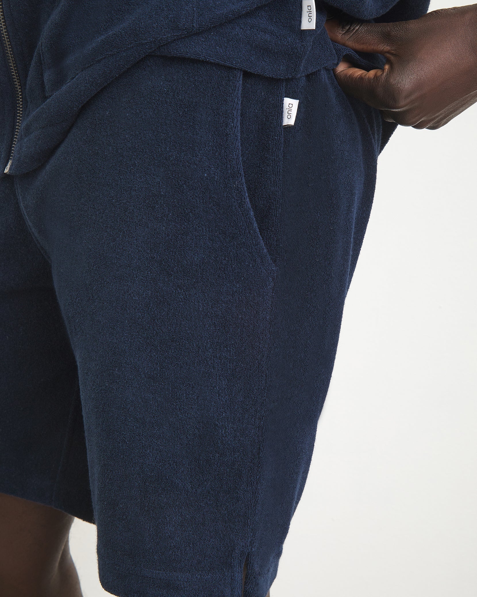パンツ WOOALONG Piping terry shorts NAVY WL242JSP02WNAV Piping terry shorts - NAVY (파이핑 테리 쇼츠 네이비)