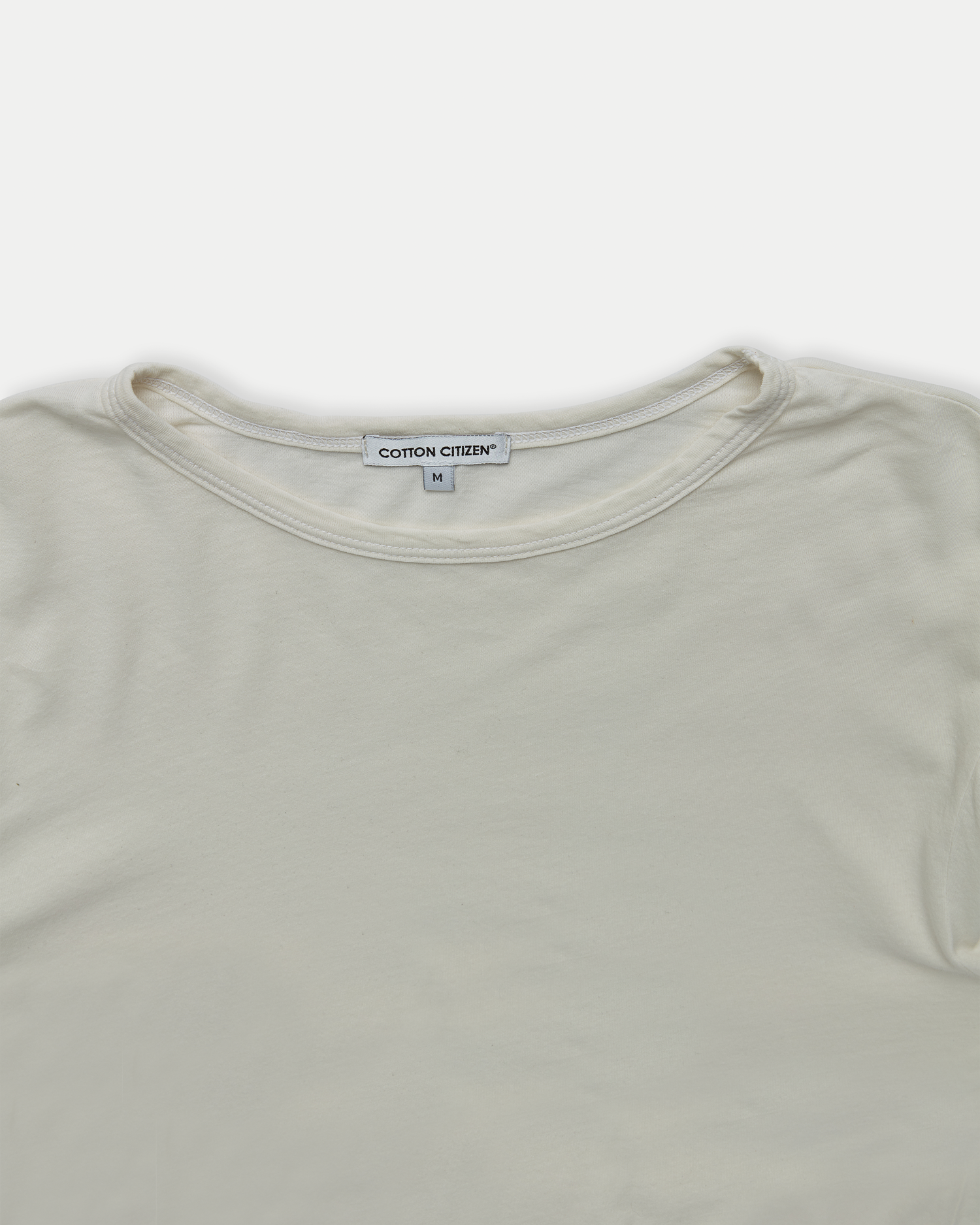 Men's ultra soft classic crewneck long sleeve shirt in color bone