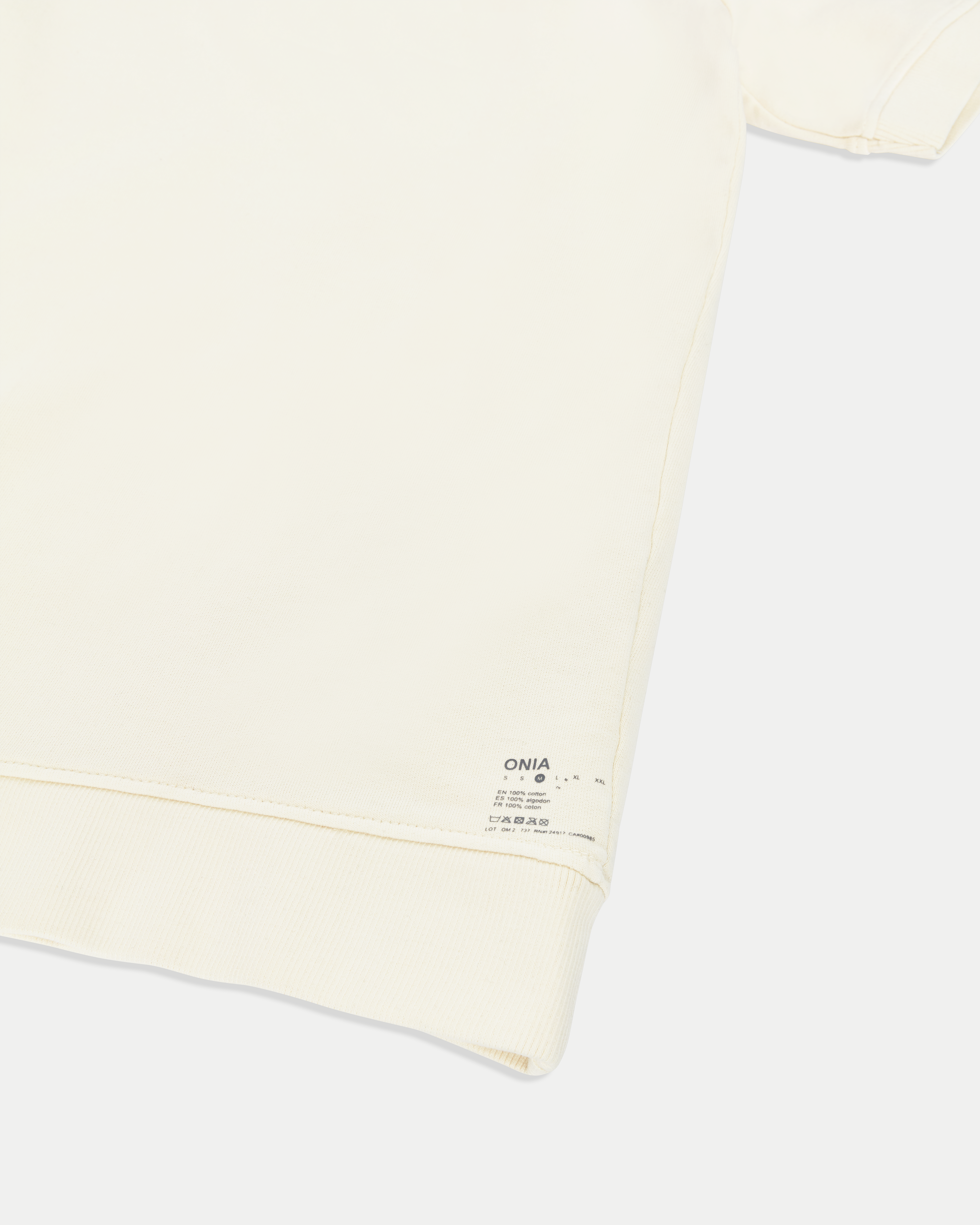 Men's crewneck short sleeve sweatshirt in off white