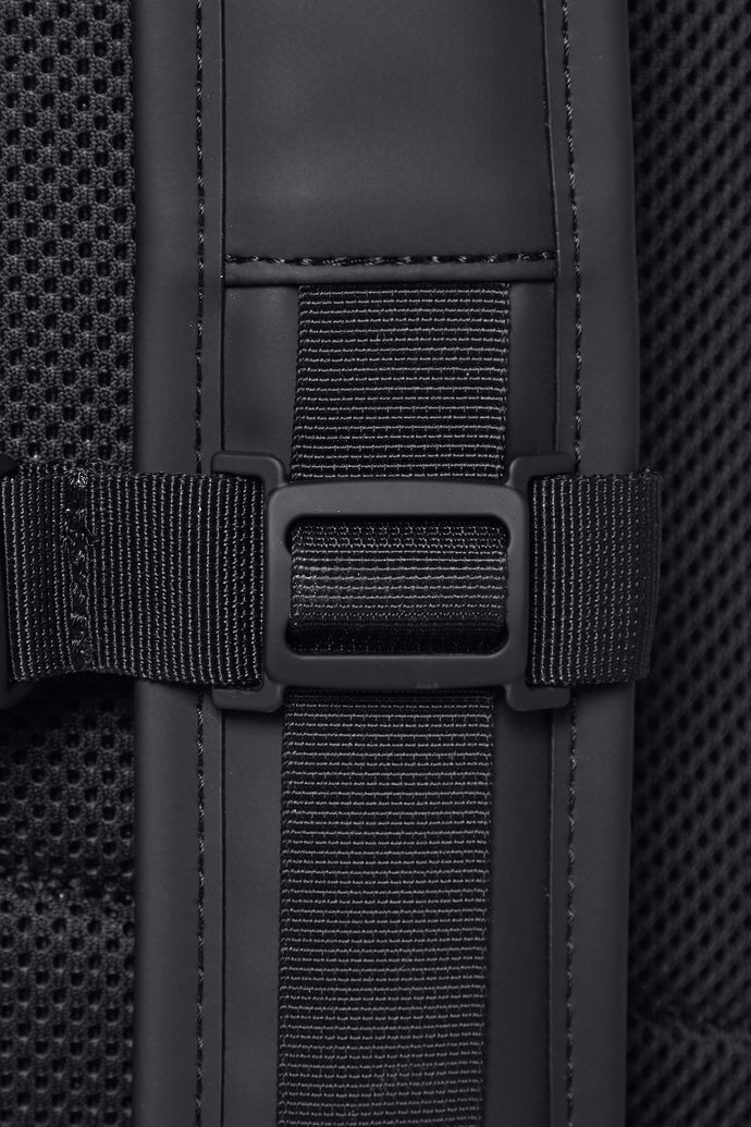 Waterproof, functional and sporty designed mountain backpack in black