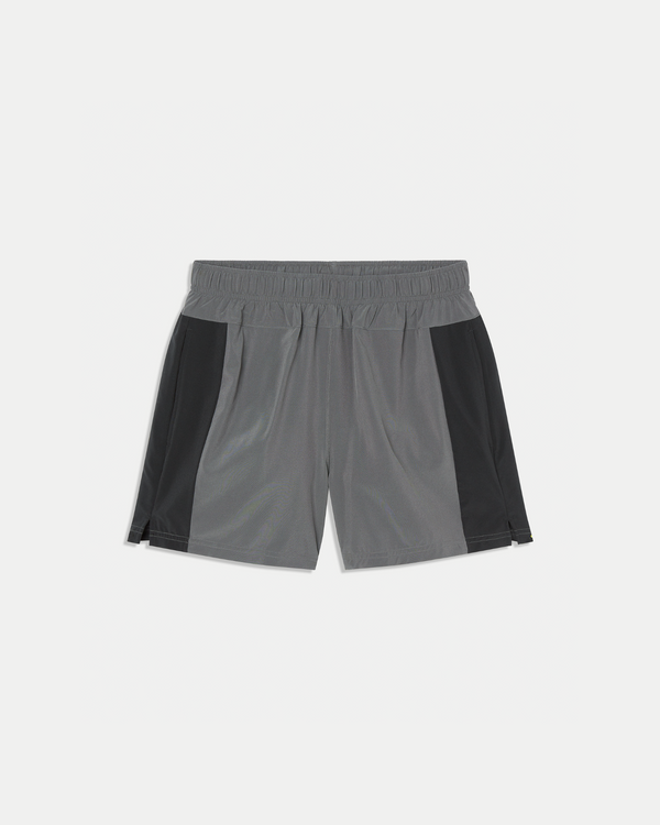 Men's 5 inch lined running/performance short in grey/black