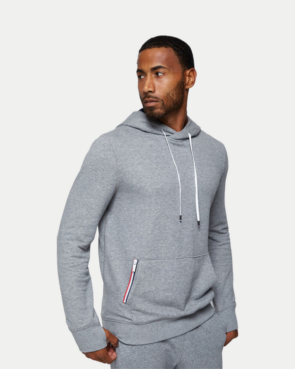 Men's athletic pullover hoodie in grey