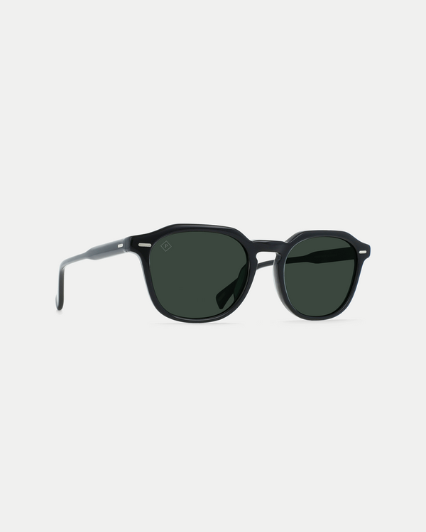 Men's lightweight polarized sunglasses with strong angles made of zyl acetate in crystal black/green.