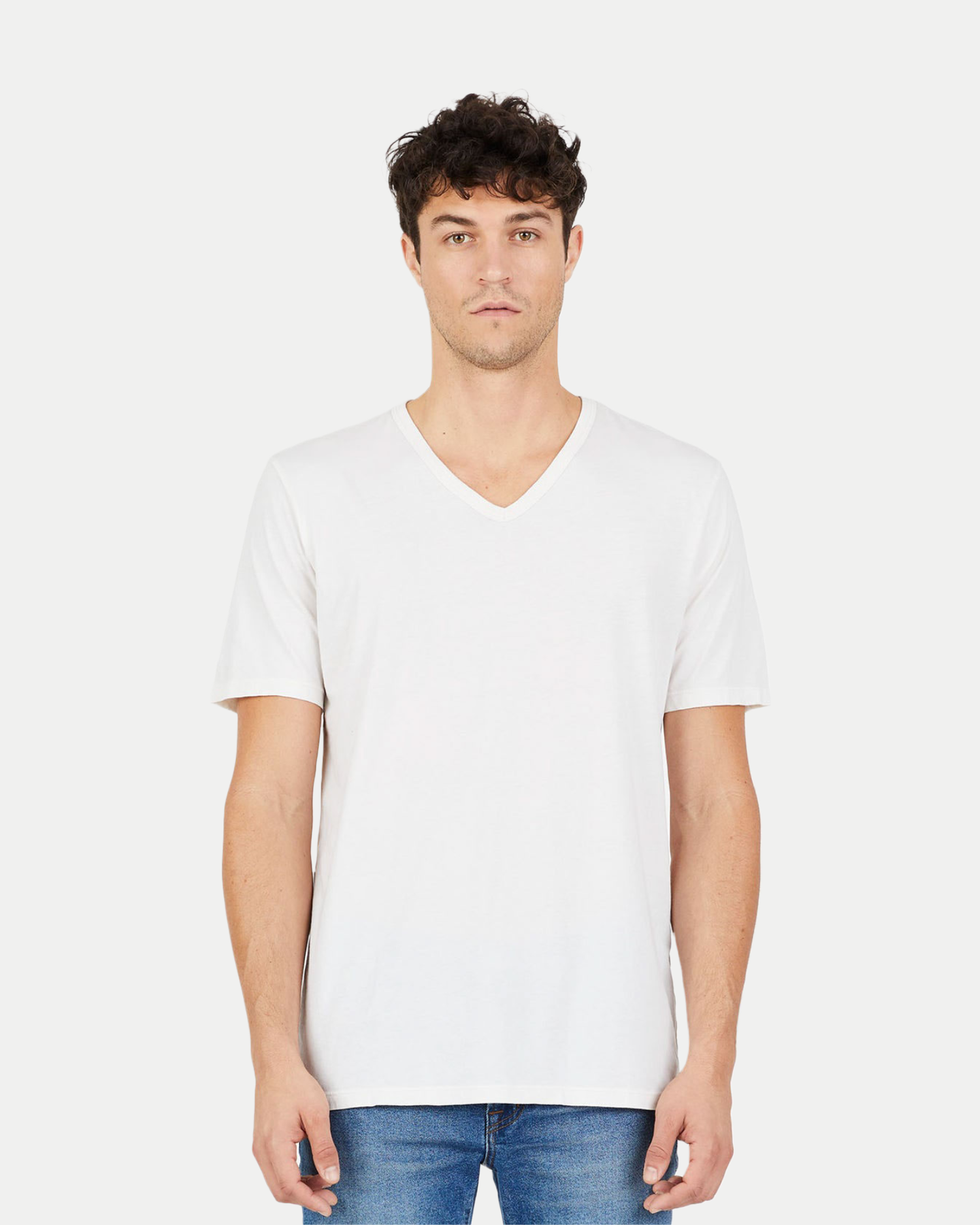 Men's ultra soft classic v-neck shirt in white