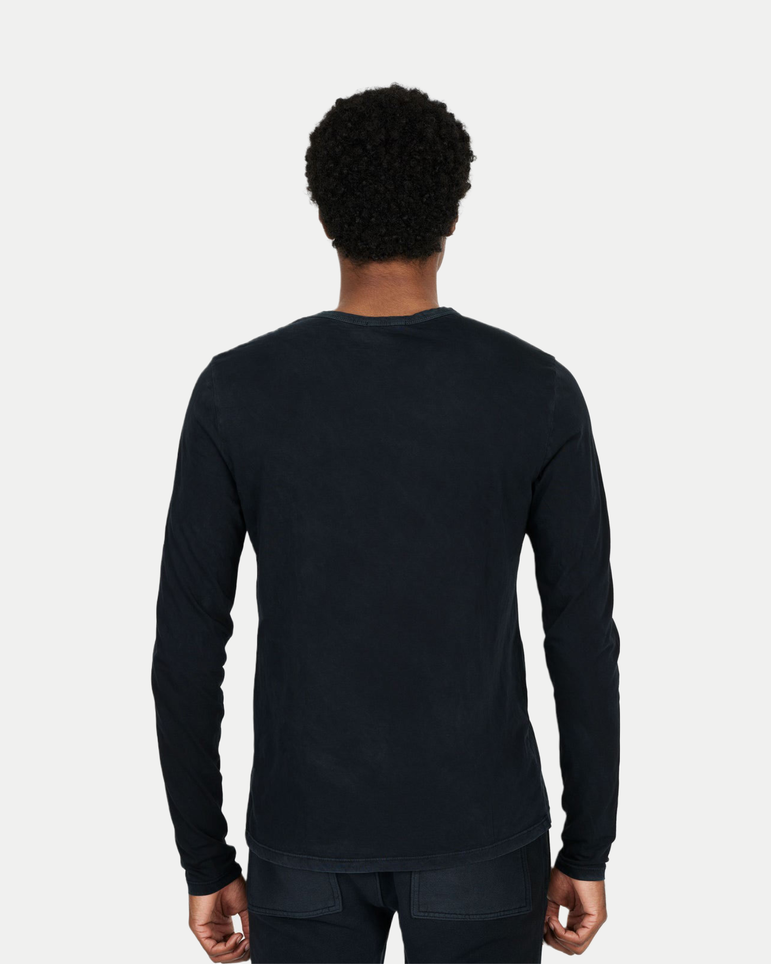 Men's ultra soft classic crewneck long sleeve shirt in vintage black