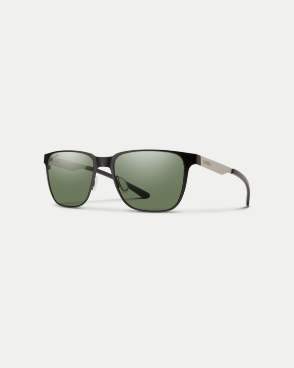 Men's sunglasses for casual wear or outdoor activity with a fresh look, polarized matte black/silver lenses that cut glare and enhance color and contrast.