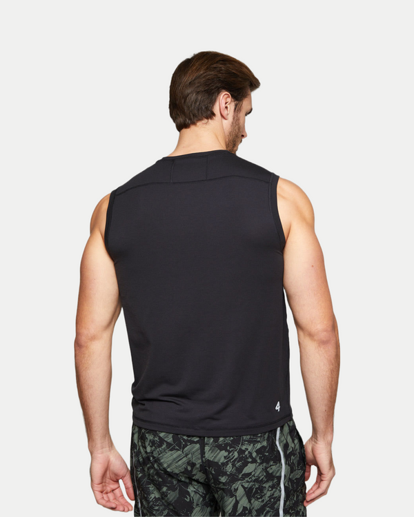 Men's sustainable performance muscle tee in black
