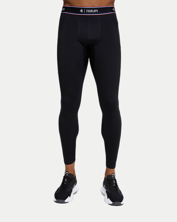 Men's performance tight with 4-way stretch in black