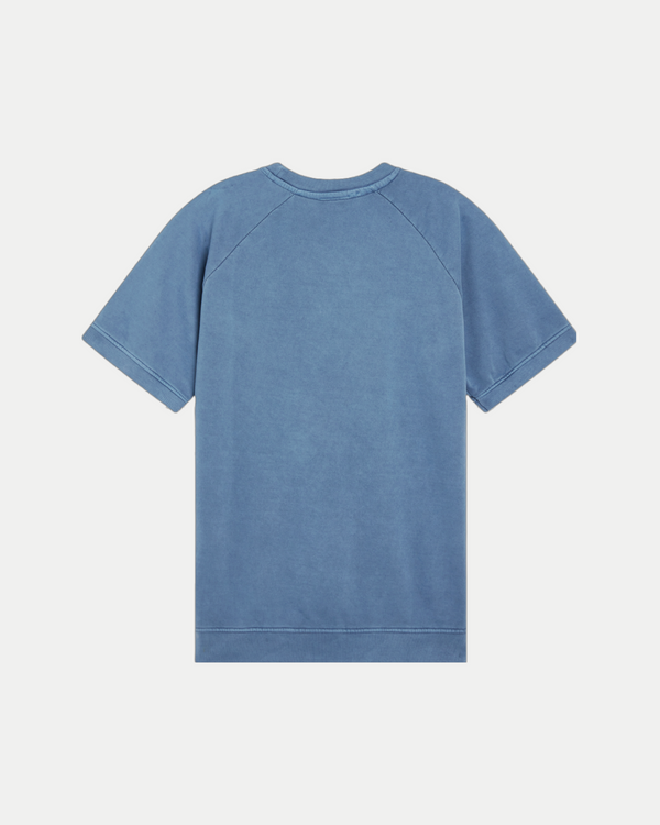 Men's crewneck short sleeve sweatshirt in blue