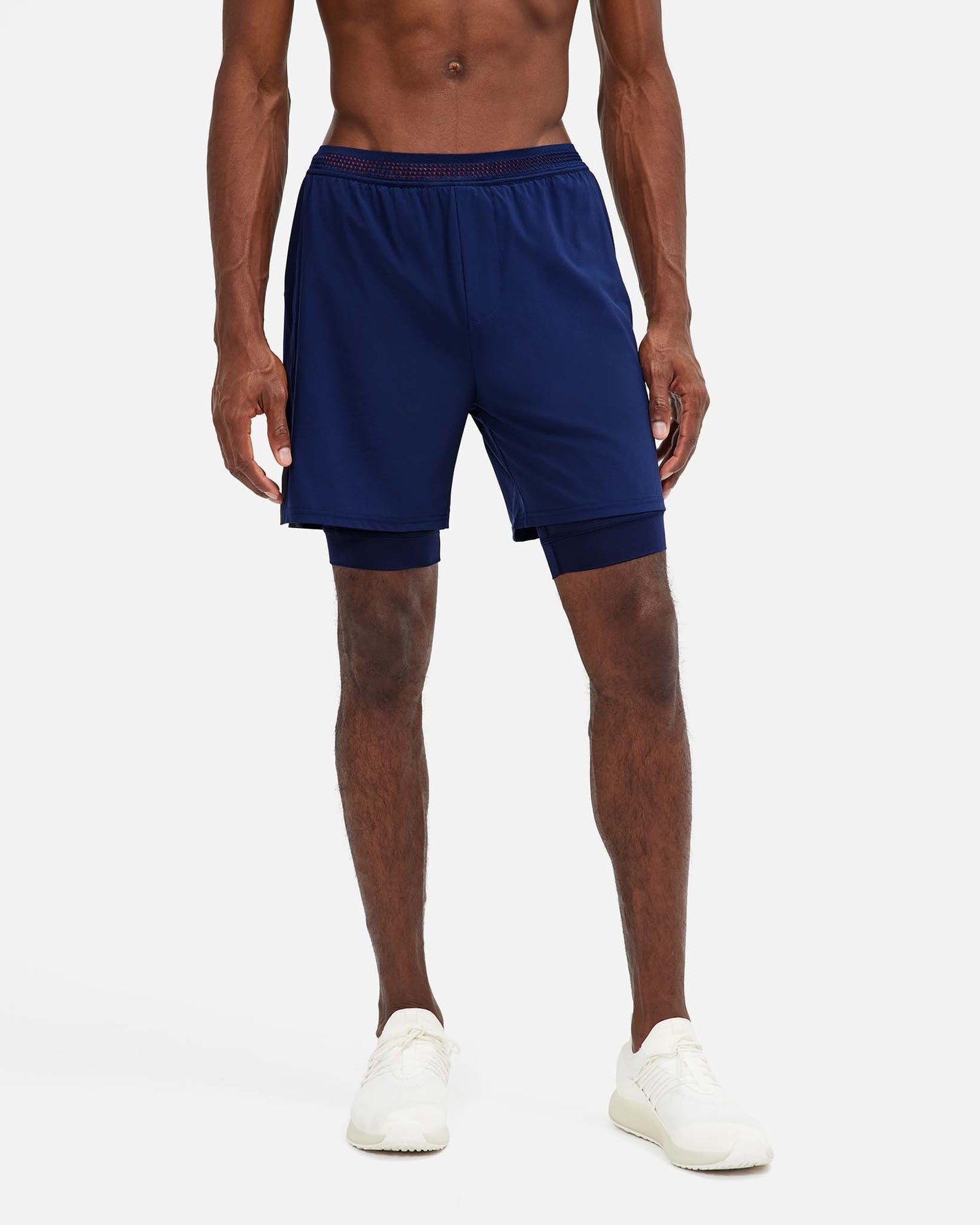 Men's 6 inch lined training short in navy blue