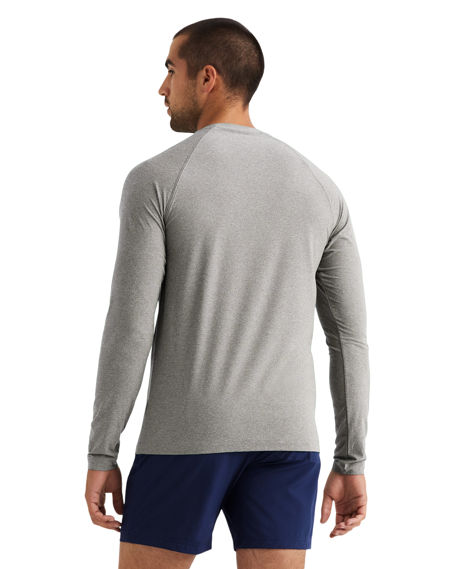 Men's long sleeve work out t-shirt in heather grey