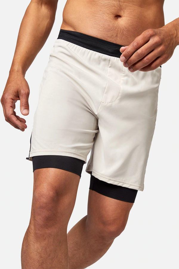 Men's 6 inch lined training short in color nude