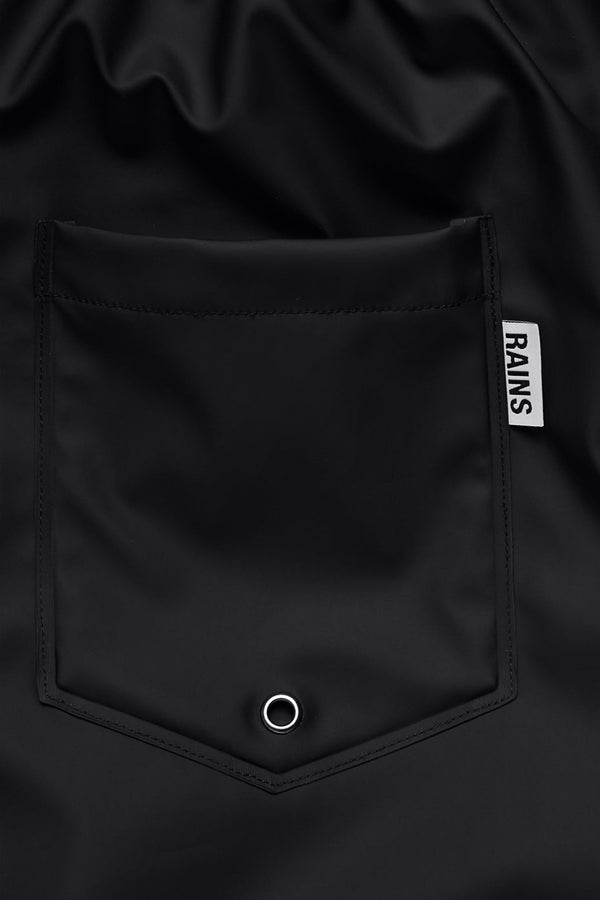 Men's waterproof slim fit pants with bottom zip closures in black 
